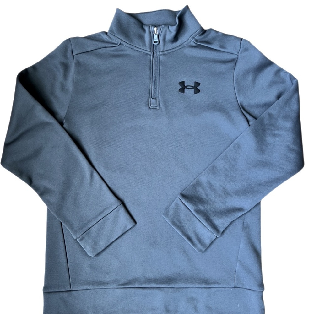 UNDER ARMOUR Youth Loose Fit 1/4 zip Pullover in Gray Size Medium - Picture 3 of 11